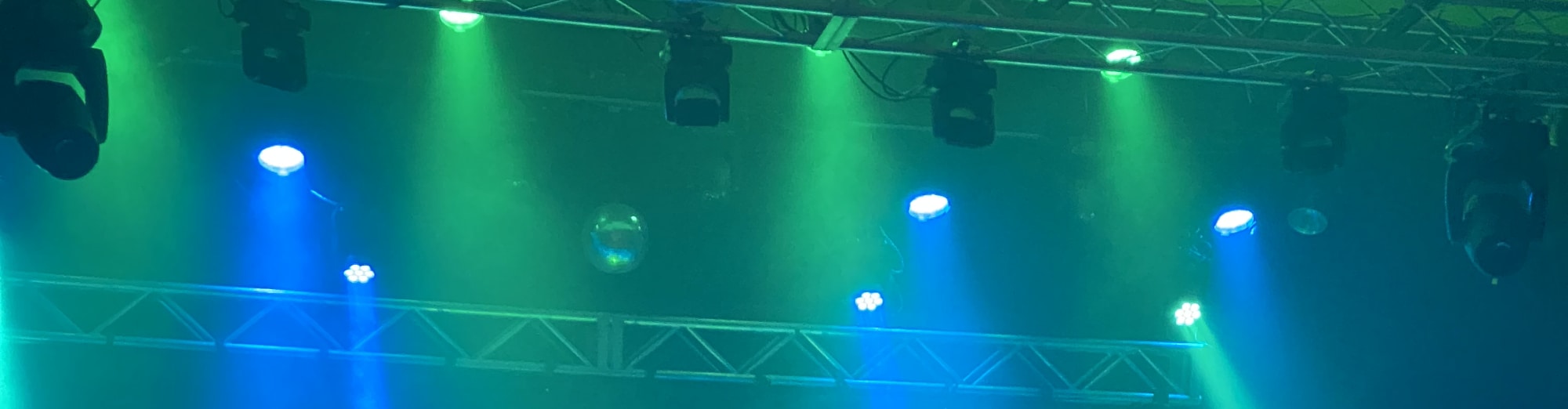 blue and green theater stage lights Jackson